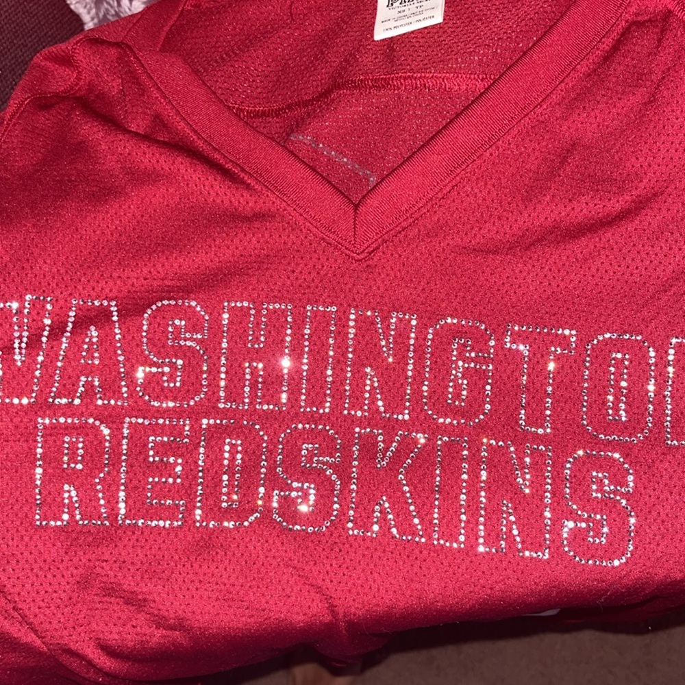 Rare Victoria’s Secret pink Washington redskins commanders football jersey bling